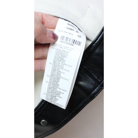 MSGM Black Faux Leather Trucker Button Down Jacket Size 48/Medium - Picture 6 of 6